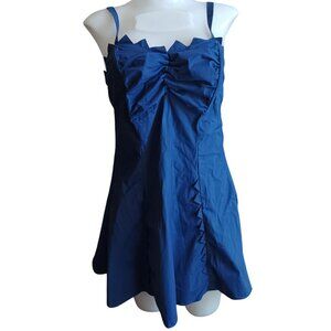 sz 38 Vintage 1940s Swim Dress Nylon Sea Goddess Zipback Atomic Bombshell Sexy